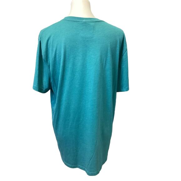 Hand Printed Large Upcycled Short Sleeve Halloween Fall Pumpkin Cotton Blend Tee - Picture 2 of 3